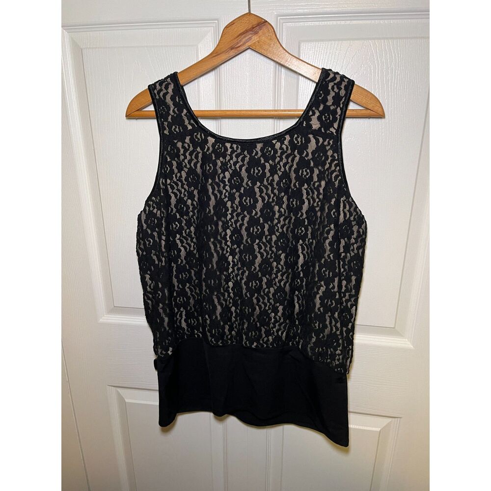 Undercover Agent Lace Tank Top Womens 1X Black Sleeveless Cami - Picture 2 of 4